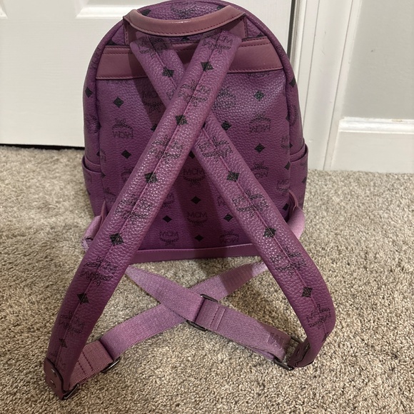 Nieman Marcus MCM Purple Leather Backpack - Picture 2 of 4